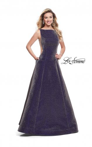 Purple Gold Prom Dress